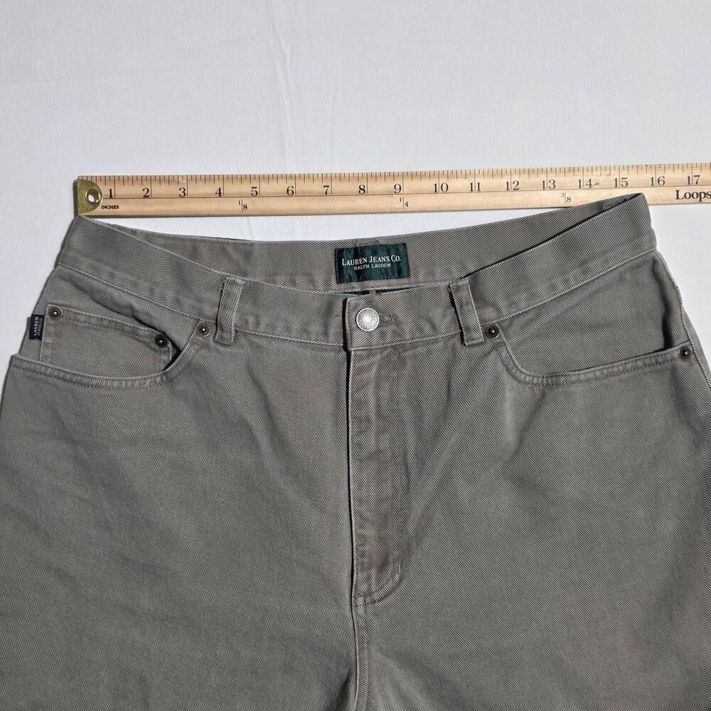 VTG Lauren Jeans Co. RL Taupe 100% Cotton High Rise Straight Jeans Size 14 - Picture 5 of 8